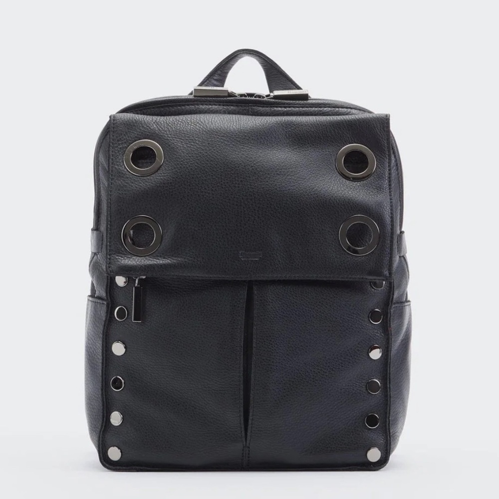 NWT Hammitt Large Leather Montana Backpack Black/Gunmetal ***Hard to Find***